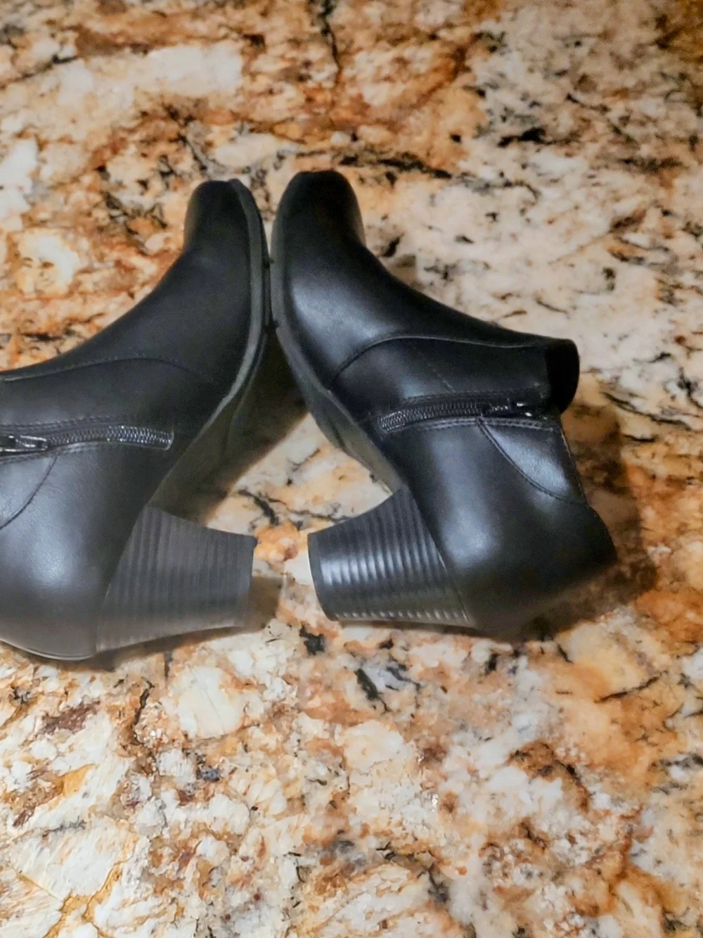 croft & barrow Women's Black Ankle Booties with Low Stacked Heel